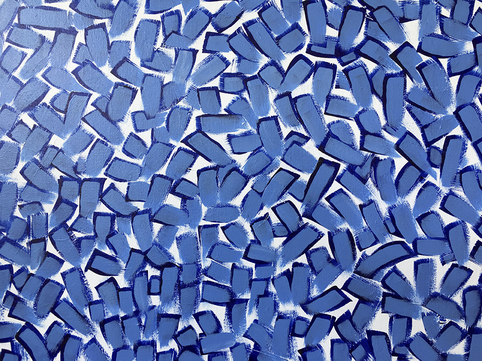 Blue and White Abstract.